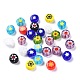 Handmade Millefiori Glass Beads, Flat Round, Mixed Color, 6x3mm, Hole: 1mm