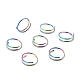 Rainbow Color Double Nose Ring for Single Piercing AJEW-C010-02M-03-1