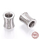 Rhodium Plated 925 Sterling Silver Micro Pave Cubic Zirconia Beads STER-T004-90P-1