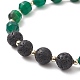 Natural Lava Rock & Dyed Agate Beaded Stretch Bracelet Sets BJEW-JB09181-5