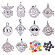 BENECREAT 10PCS Mixed Shape Hollow Silver Plated Bead Cage Pendant Oil Diffuser Pendant - Perfume Fragrance Essential Oil Aromatherapy Diffuser Charms Pendant Necklace DIY-BC0001-01-1