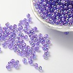 Eco-Friendly Transparent Acrylic Beads, Round, AB Color, Medium Orchid, 6mm, Hole: 1.5mm