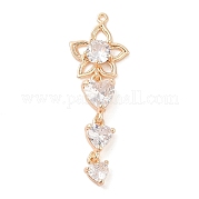 Подвески из прозрачного стекла с инкрустацией из латуни KK-S388-07G