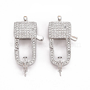 Латунный микро pave прозрачный кубический цирконий лобстер ZIRC-S067-069P-NR
