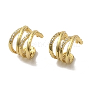 Серьги-кольца из латуни с микропаве из кубического циркония EJEW-R162-39G
