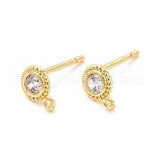 Латунные серьги-гвоздики из циркония ZIRC-P105-01G