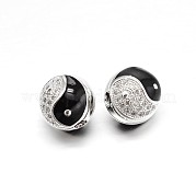 Латунные микро проложить кубический цирконий круглых бусин ZIRC-M069-51-NR