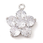Подвески из прозрачного стекла с инкрустацией из латуни KK-S388-18P