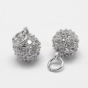 Круглые микро латунь проложит класса Aaa кубического циркония подвески ZIRC-O022-47P-NR