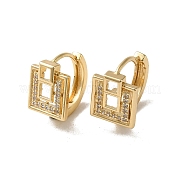 Серьга-кольцо KC из позолоченной латуни с микропаве и фианитами EJEW-L271-01KCG-01