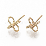 Brass Stud Earrings KK-T050-53G-NF