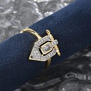 Кольца-манжеты для пальцев с микропаве из прозрачных кубических цирконий из латуни для женщин RJEW-U033-10GP