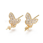 Латунные серьги-гвоздики из циркония KK-N233-002-NF