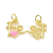 Подвески из латуни с покрытием из эмали KK-C008-18G-03