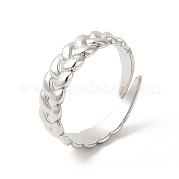 304 Stainless Steel Twist Rope Shape Open Cuff Ring for Women RJEW-E063-31P