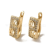 Серьги-кольца из латуни с микропаве из кубического циркония EJEW-L271-10KCG-01