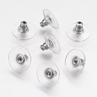 100Pcs 316 Surgical Stainless Steel Ear Nuts Earring Backs Finding  4.5x6.5x3.2mm