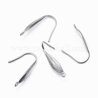 316 Surgical Stainless Steel Earring Hooks, with Vertical Loop, Ear Wire,  Stainless Steel Color, 20.5x4.5mm, Hole: 1.2mm