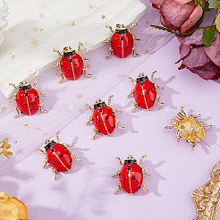 8 pin de solapa esmaltado de aleación de mariquita para ropa de mochila.&nbsp;JEWB-FH0002-81