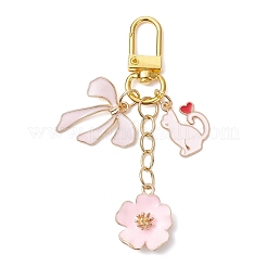 Anhängerdekorationen aus Emaille mit Blume&nbsp;HJEW-JM04294-01