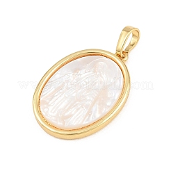 Pendentifs en laiton avec coquillage blanc&nbsp;SH-CBA56CE-08G-03