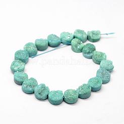 Galvanisierte natürliche und gefärbte Druzy Achat Perlenstränge&nbsp;G-N0169-004P-03