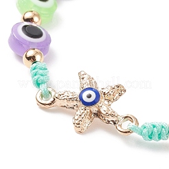Braccialetto di perline intrecciate in resina malocchio&nbsp;BJEW-JB08412