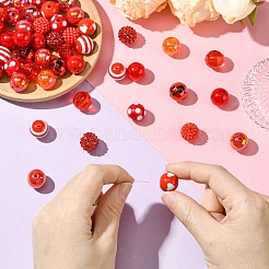 100pcs 13 styles de perles acryliques opaques&nbsp;SACR-CJ0001-83