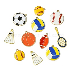 40 pendentif en alliage émaillé avec 8 styles de ballon de sport&nbsp;ENAM-CJ0006-82