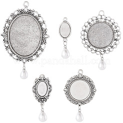 10 stücke 5 stil legierung anhänger cabochon einstellungen&nbsp;HJEW-TAC0120