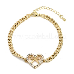 Messing Micro Pave klare Zirkonia Link Armbänder&nbsp;LS-BJEW-M050-05G-01