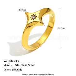 Fingerringe aus chirurgischem Edelstahl 316L mit klaren Zirkonia&nbsp;WGD89A7-01