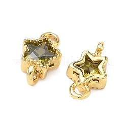 Ciondoli con connettore a stella in ottone con zirconi cubici&nbsp;KK-P348-08G-02