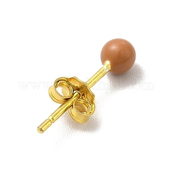 Runde Kugel-Ohrstecker aus Emaille&nbsp;EJEW-C020-01G-05