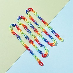 Chaînes de câble acryliques opaques faites à la main&nbsp;AJEW-JB01034