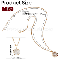 1 pezzo di cornice per foto in lega di vetro con ciondolo galleggiante Living Memory&nbsp;NJEW-BM0001-01A