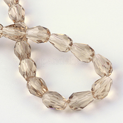 Fili di perline di vetro trasparente&nbsp;GLAA-R024-6x8mm-05