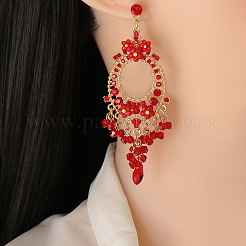 Boucles d'oreilles chandelier ovales en alliage de strass&nbsp;FS-WG8D144-01