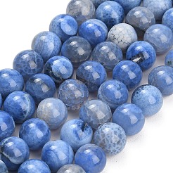 Brins de perles d'agate craquelée au feu naturel (teintes et chauffées)&nbsp;G-K425-A04-12mm