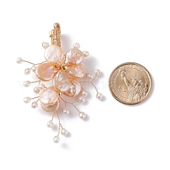Spilla di perle keshi naturali con corpetto da sposa&nbsp;JEWB-BR00061-02