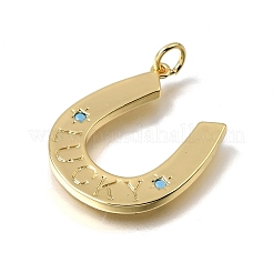 Pendentifs en laiton zircon cubique micro pavé bleu&nbsp;KK-C262-31G