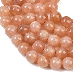 Natürliche sunstone Perlen Stränge&nbsp;G-G342-A03-9mm