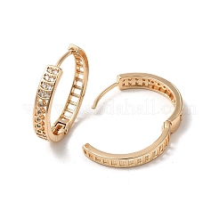 Boucles d'oreilles créoles en laiton micro pavé de zircons cubiques pour femmes&nbsp;EJEW-M238-24KCG
