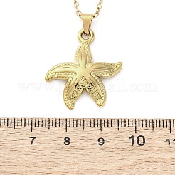 Seestern 304 Edelstahl Anhänger Halsketten&nbsp;NJEW-M096-21G