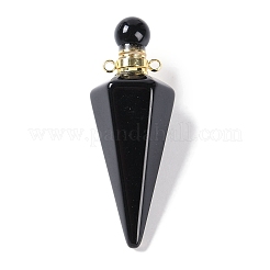 Grandi pendenti con bottiglia di profumo apribile a cono sfaccettato con pietre preziose naturali e sintetiche&nbsp;G-L524-18G