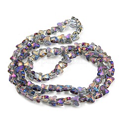 Fili di perle di vetro trasparente placcato mezzo arcobaleno placcato arcobaleno&nbsp;EGLA-G037-11A-HR01