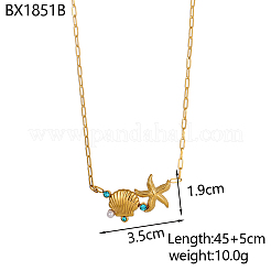 Colliers pendentifs en acier inoxydable 304 avec micro pavé de zircones cubiques&nbsp;NJEW-OY002-44G