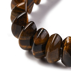 Pulseras elásticas de cuentas de ojo de tigre natural bicono para mujeres y hombres&nbsp;BJEW-C097-05L