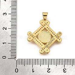 Pendenti conchiglia in ottone con micro pavè di zirconi&nbsp;KK-D328-18G