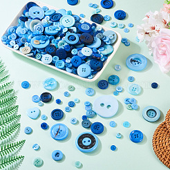 Boutons ronds et plats en résine&nbsp;BUTT-TAC0017-01B